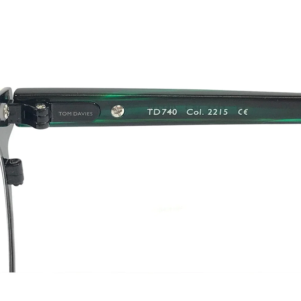 Tom Davies Eyeglasses Frames TD740 Col. 2215 Black Green Rose Gold 51-15-140